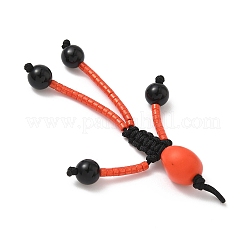 Halloween Theme Glass Seed & Natural Black Onyx & Synthetic Turquoise Beaded Pendants&nbsp;PALLOY-MZ00777-05