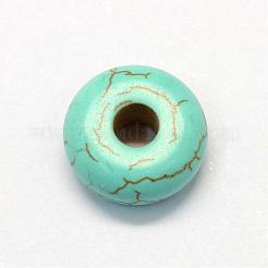 合成ターコイズビーズ  ロンデル  染め  ターコイズ  15.5~16x6.5~7mm  穴：5mm&nbsp;TURQ-S283-07