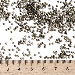 MIYUKIラウンドロカイユビーズ  日本製シードビーズ  15/0  （rr349)ダークブルーの裏地付きトパーズ光沢  1.5mm  穴：0.7mm  約250000個/ポンド&nbsp;SEED-G009-RR0349