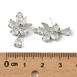 Brass Micro Pave Cubic Zirconia Pendants&nbsp;KK-C107-01P