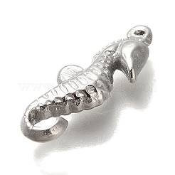 変色防止304ステンレススチールペンダント  タツノオトシゴのチャーム  ステンレス鋼色  21x7.5x3.5mm  穴：0.6mm&nbsp;STAS-P371-103P