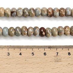 天然アクアテラジャスパービーズ連売り  印象ジャスパー  ロンデル  8x5mm  穴：1.2mm  約79~80個/連  16.14~16.34''（41~41.5センチメートル）&nbsp;G-Z110-D40-5x8mm