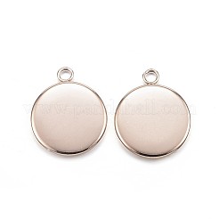 Ion Plating(IP) 304 Stainless Steel Pendant Cabochon Settings&nbsp;STAS-G127-13-12mm-RG