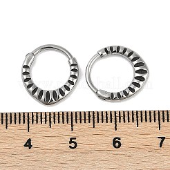 316サージカルステンレスフープピアス  フープノーズリング  アンティークシルバー  14.5x2mm&nbsp;EJEW-G416-29AS