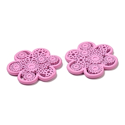 ラバー加工アクリルビーズ  花  ミックスカラー  40x37x4mm  穴：1.8mm&nbsp;MACR-D074-04