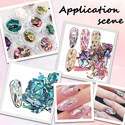 12色 シェルチップ ネイルアート デコレーション アクセサリー  ミックスカラー  5~12x7~23x0.1~0.3mm&nbsp;DIY-WH20002-669