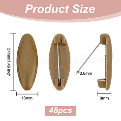 楕円形プラスチックカバースカーフ安全ピン48個。  安全ロックベビー布おむつピン  ミックスカラー  13x37x9mm  48個/セット&nbsp;JEWB-WH0023-57P