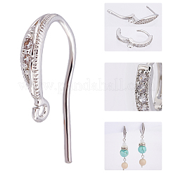 8Pcs 2 Style Brass Micro Pave Cubic Zirconia Hoop Earrings&nbsp;KK-BBC0001-40