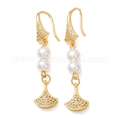 Brass Micro Pave Cubic Zirconia Dangle Earrings&nbsp;KK-CBADE12-03G