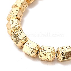 Electroplated Natural Lava Rock Beads Strands&nbsp;G-G984-09KCG