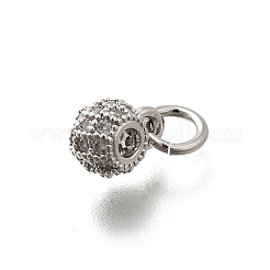 Brass Micro Pave Cubic Zirconia Charms&nbsp;KK-P295-40P