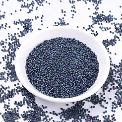 MIYUKIラウンドロカイユビーズ  日本製シードビーズ  11/0  (rr2018) マットメタリックインディゴアイリス  2x1.3mm  穴：0.8mm  約5500個/50g&nbsp;SEED-X0054-RR2018