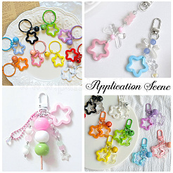 100個の不透明なアクリルパーツ  染め  スター  ミックスカラー  29.5x30x5mm  穴：1.8mm&nbsp;MACR-SP0001-92