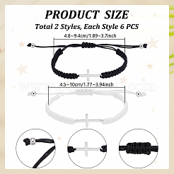 12Pcs 2 Styles Adjustable Polyester Thread Braided Bracelets for Women Men&nbsp;BJEW-UN0001-88A