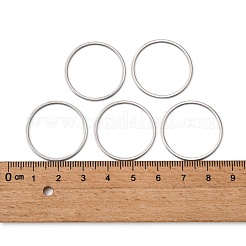 変色しにくい304ステンレススチール製リンクリング  DIYジュエリー作成用の金属コネクター  ステンレス鋼色  25x1mm  内径：22.5mm&nbsp;X-STAS-T047-15A