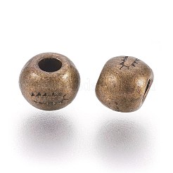 チベット風ビーズ  亜鉛合金ビーズ  カドミウムフリー＆ニッケルフリー＆鉛フリー  ラウンド  アンティークブロンズカラー  サイズ：直径約7mm  穴：3mm&nbsp;LS-MLF0239Y-NF