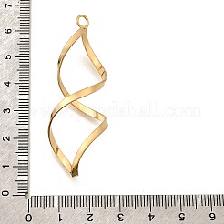 合金ビッグサイズペンダントトップ  ゴールドカラー  ツイスト  ライトゴールド  57x19x16mm  穴：3.5mm&nbsp;FIND-U032-03KCG
