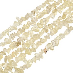 天然レモンクォーツ（加熱）ビーズ連売り  チップ  6.5~11x6.5~11x2.5~6mm  穴：1mm  30.71''~31.1''（78~79センチメートル）&nbsp;GG-NH0005-A01-01