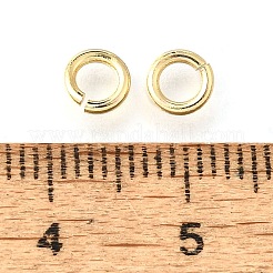 真鍮製オープンタイプ丸カン  ラウンド  長持ちメッキ  カドミウムフリー＆鉛フリー  ラックめっき  18KGP本金メッキ  5x1mm  18ゲージ  内径：3mm&nbsp;X-KK-V007-004G-03