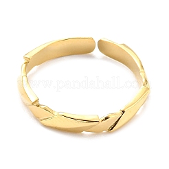 304ステンレススチール製菱形オープンカフリング、女性用  14KGP本金メッキ  内径：17mm&nbsp;RJEW-C016-10G