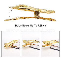 合金ブックマーククリップ  手  ゴールドカラー  101.5x50x31mm  穴：5mm&nbsp;AJEW-WH0528-11A