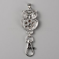 Alloy Rhinestone Snap Keychain Making&nbsp;KEYC-WH0018-58