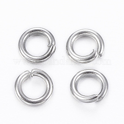 変色しない304ステンレススチールオープン丸カン  ラウンド  ステンレス鋼色  20ゲージ  4x0.8mm  内径：2.5mm  約1250個/50g&nbsp;X-STAS-H555-12P