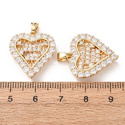 Valentine's Day Brass Micro Pave Clear Cubic Zirconia Pendants&nbsp;KK-A304-24D-G