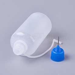 プラスチックスクイズボトル  詰め替え可能な接着剤ボトル  鉄ピンと  ブルー  3.4x10.2cm  容量：50ml（1.69液量オンス）&nbsp;LS-MRMJ-WH0050-02E