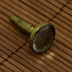 DIY真鍮カフスボタンパーツカフスボタンカボションのセッティングと14 mmの透明なガラスカボションカバーセット  ニッケルフリー  アンティークブロンズ  カフスボタン：27x16mm  トレイ：14mm&nbsp;DIY-X0105-AB-NF