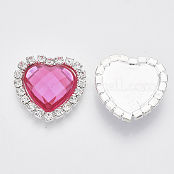 Shining Flat Back Faceted Heart Acrylic Rhinestone Cabochons&nbsp;RB-R011-M