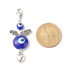 Wings & Heart Tibetan Style Alloy Pendant Decorates&nbsp;HJEW-JM00608