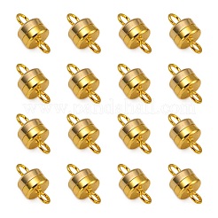 コラム真鍮製ループ付きマグネットクラスプ  鉛フリー＆ニッケルフリー＆カドミウムフリー  ゴールドカラー  11x6mm  穴：2mm&nbsp;KK-M064-G-NR