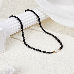 1Pc Rice Natural Pearl & Glass Seed Beaded Necklaces for Women&nbsp;NJEW-LP0007-01A