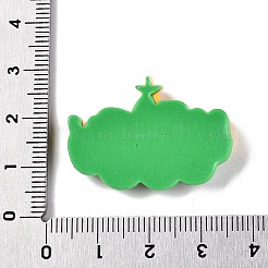 クリスマス不透明樹脂デコデンカボション  メリーという言葉  ライムグリーン  23x32x8mm&nbsp;RESI-N039-114B