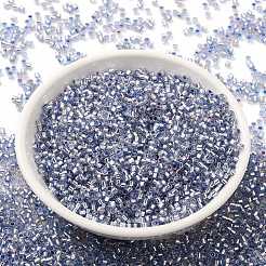 ガラスシードビーズ  銀並ぶ  シリンダー  コーンフラワーブルー  2x1.5mm  穴：1.4mm  約50398個/ポンド&nbsp;SEED-S042-04B-22