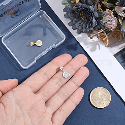 2Pcs 2 Colors 925 Sterling Silver Glue-on Flat Pad Bails&nbsp;STER-BBC0009-76