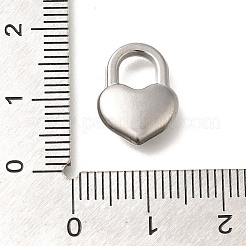 変色防止304ステンレススチールチャーム  ハート南京錠チャーム  ステンレス鋼色  15x11x3.8mm  穴：5x5mm&nbsp;STAS-I321-59P