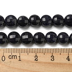 合成ブルーゴールドストーン青金砂石ビーズ連売り  ファセットコインビーズ  フラットラウンド  7~8x5~6mm  穴：1.2mm  約47~49個/連  13.82''~14.57''（35.1~37センチメートル）&nbsp;G-K351-A01-02