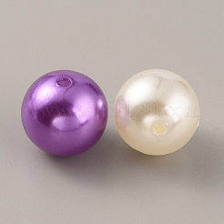 樹脂模造パールビーズ  ラウンド  ミックスカラー  20mm  穴：2.6mm  20個/カラー  3色  60個/セット&nbsp;RESI-WH0028-10D-02