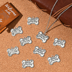 チベット風アロイペンダント40個  ドッグタグ  カドミウムフリー＆鉛フリー  アンティークシルバー  19x24.5x1.5mm  穴：2.5mm&nbsp;FIND-SC0020-53