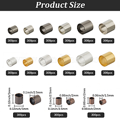 4500Pcs 15 Styles Brass Crimp Beads&nbsp;KK-PA0001-08