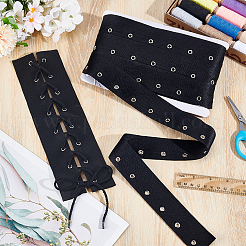 15 Yards Polyester Ribbons with Stainless Steel Eyelet Rings&nbsp;OCOR-BC0008-02B