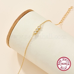 S925 Sterling Silver Round Zircon Bracelet Geometric Fashion French Simple&nbsp;PB1196-1