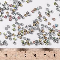 MIYUKIラウンドロカイユビーズ  日本製シードビーズ  （rr4557) vitrailマット  8/0  3mm  穴：1mm  約19000~20500個/ポンド&nbsp;SEED-G008-RR4557