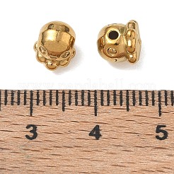 304ステンレススチールビーズ  タコ  イオンプレーティング（ip）  18KGP本金メッキ  7x6.5x7mm  穴：1.4mm&nbsp;SA-CBA740F-19G