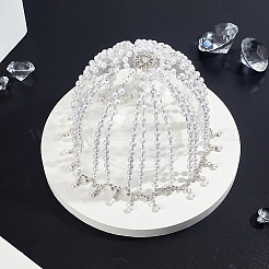 1Pc Plastic Pearl Mesh Headbands&nbsp;OHAR-GA0001-21