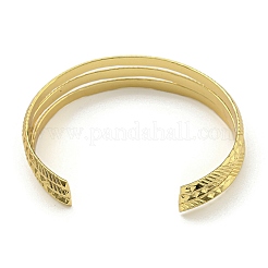 PVD Vacuum Plating 202 Stainless Steel Multi-strand Open Cuff Bangles for Women&nbsp;BJEW-M317-07A-G