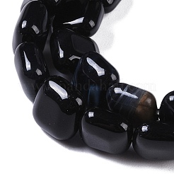 Dyed & Heated Natural Black Agate Beads Strands&nbsp;G-M435-A08-01