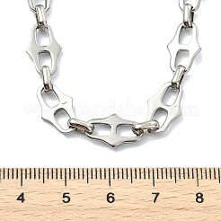 661 ステンレススチール製オーバルリンクチェーンネックレス  304ステンレススチールのロブスタークロウ留め金付き  変色しにくい  ステンレス鋼色  15.35インチ（39cm）&nbsp;NJEW-JN06133